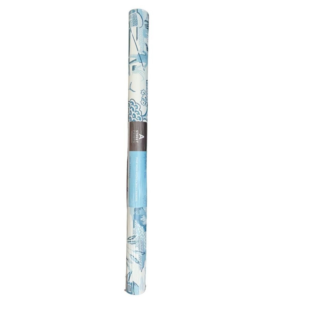 Anthropologie Joy De Vie Blue Toile Wallpaper NEW Roll - Picture 3 of 11